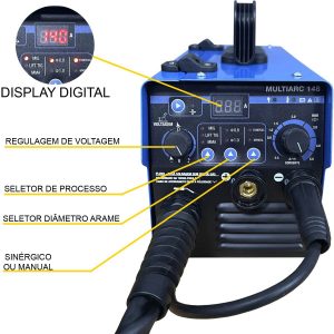 Inversora 4×1 Multiarc 148 solda Mig com e sem gás, Tig e Eletrodo 220V