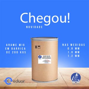 Barrica de arame MIG-MAG nas medidas – 0.8,1.0 e 1.2mm