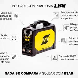 Máquina de Solda Inversora ESAB Rogue LHN 202i – 220V