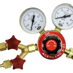 Saída dupla em Y para gás Acetileno