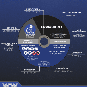 DISCO DE CORTE 178X1.0X22.23 UPPERCUT WWSOLDAS